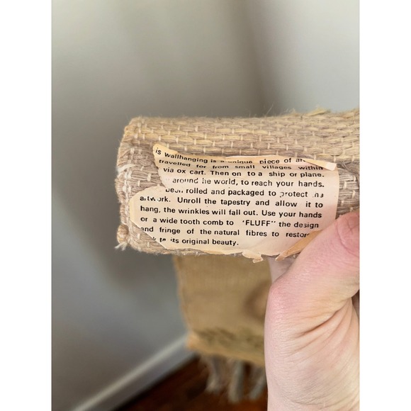 Vintage Southwestern Cactus Woven Wall Hanging Tapestry Tassels 1988 ICA - Picture 9 of 9